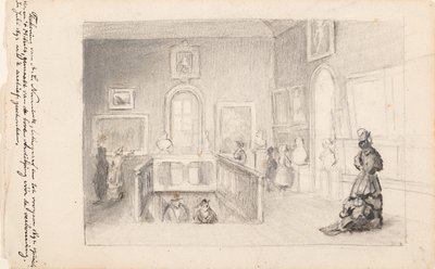 Besucher im Treppenhaus des Mauritshuis von Adolf Carel Nunnink